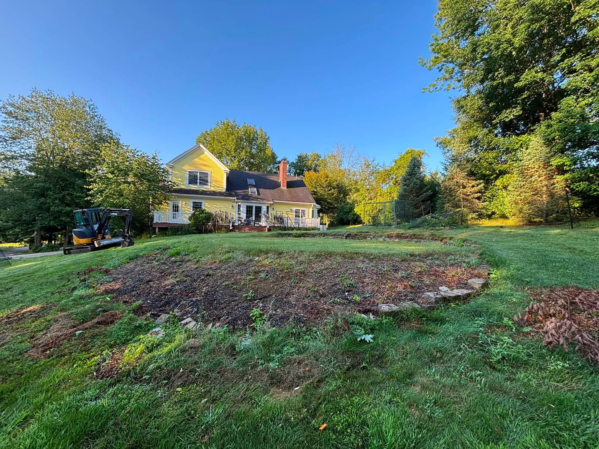 Pool area before regrading — Spencer, MA